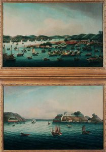 Porto de Hong Kong e a boca do tigre de Cantonese School