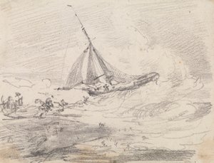 Uma embarcação à vela em mares agitados, Hastings de Capt. Thomas Hastings