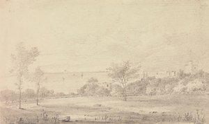 Paisagem com Castelo na Distância, Ilha de Wight de Capt. Thomas Hastings