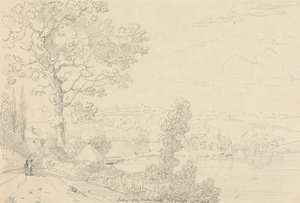 Olhando para Wootton Bridge, Isle of Wight, Agosto de 1828 de Capt. Thomas Hastings