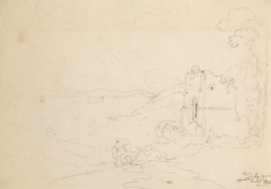 Ruínas da Igreja de Walton, Clevedon, 6 de Setembro de 1845 de Capt. Thomas Hastings
