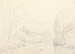 Rydal Cottage a partir da Ponte, 8 de Fevereiro de 1836 de Capt. Thomas Hastings