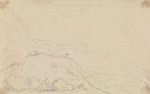 Esboço de Cliff and Hills perto da costa de Capt. Thomas Hastings