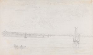 Esboço de Vaca, Ilha de Wight, do Solent de Capt. Thomas Hastings