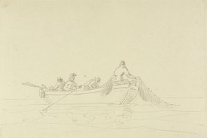 Esboço de Pescadores num Barco de Capt. Thomas Hastings