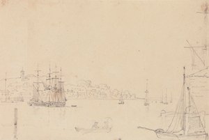 Esboço de Navios perto de West Cowes, Isle of Wight de Capt. Thomas Hastings