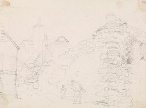 Esboço de Casas de Campo de Pedra numa Aldeia de Capt. Thomas Hastings