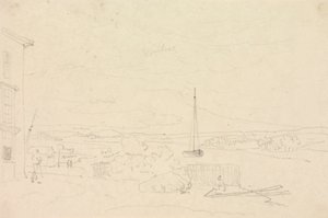 Esboço de uma paisagem fluvial, Ilha de Wight de Capt. Thomas Hastings