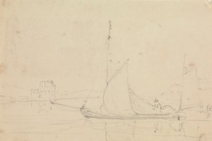 Esboço de um barco à vela de Capt. Thomas Hastings