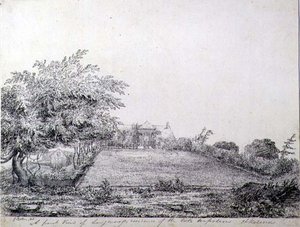 Uma Vista Frontal da Residência de Napoleão I em Longwood na Tarde da Tarde, Santa Helena de Captain G. Rotton
