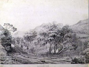 Túmulo de Napoleão em Longwood, na Ilha de Santa Helena de Captain G. Rotton