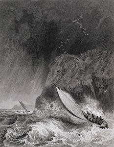 Os barcos de Walden Island em uma tempestade de neve, 12 de agosto de 1827, de um jornal de uma terceira viagem para a descoberta de uma passagem noroeste do Atlântico para o Pacífico, realizada nos anos 1824-25