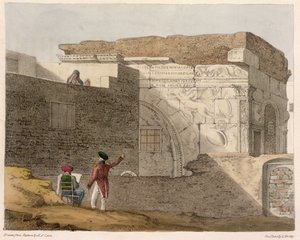 Arco do triunfo, Trípoli, placa 4 de &39;Uma narrativa de viagens no norte da África&39;, gravada por George Harley (1791-1871) 1821