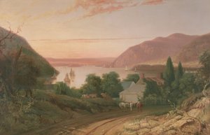 Rio Hudson com uma vista distante de West Point de Captain Seth Eastman