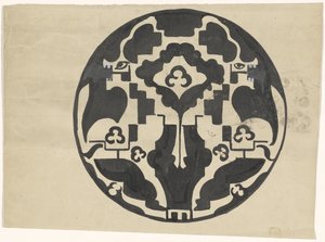 Desenho para um cartaz com dois animais estilizados de Carel Adolph Lion Cachet