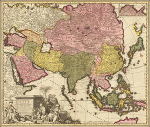 Mapa da Ásia de 1695 por Carolus Allard