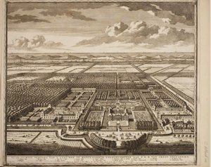 Castelo de prazer de Frederik Henrik em Hornslaardyck perto de Gravesand de Carel Allardt