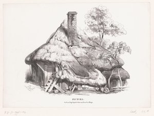 Fazenda com telhado de relva Pictura (título da série no objeto) de Carel Christiaan Antony Last