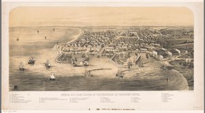 Porto de Odessa Vista aérea de Odessa com seus portos e fortificações (título no objeto) de Carel Christiaan Antony Last