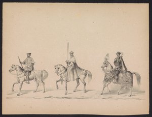 Máscara dos Estudantes de Utrecht, 1846 (ilustração 14) Representação da procissão fantasiada, representando a procissão de Filipe II, Príncipe da Espanha, em Utrecht, 3 de outubro de 1549, realizada em 17 de junho de 1846, por H.H. Estudantes de Utrechtsc de Carel Christiaan Antony Last