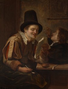 Dois homens em uma taverna