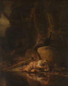 Hera se escondendo durante a batalha dos deuses e gigantes de Carel Fabritius (copy after)