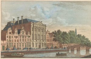 Edifício de Felix Meritis em Amesterdão, ca. 1790
Gebouw der Maatschappy Felix Meitis te Amsterdam / Edifices de la societe dit Félix Méritis à Amsterdam (título sobre o objecto) de Carel Frederik Bendorp (I)