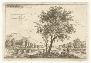 Paisagem montanhosa com castelo no rio
Paisagens (título da série) de Carel Frederik Bendorp (I)