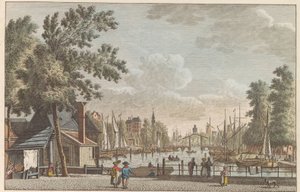Leuvehaven em Roterdão, ca. 1790
Leuvehaven te Rotterdam / Le Canal dit Leuvenhaven a Rotterdam (título sobre o objecto)