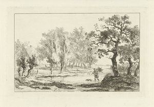 Paisagem fluvial com um madeireiro de Carel Lodewijk Hansen