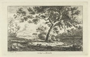 pastor descansando Te Eext em Drenthe (título no objeto) Paisagens (a-f) (título da série) de Carel Lodewijk Hansen