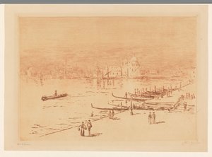 Cais com andarilhos em Veneza de Carel Nicolaas Storm van 