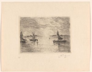 Lagoa ao pôr do sol de Carel Nicolaas Storm van 
