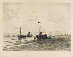 Na praia perto de Katwijk de Carel Nicolaas Storm van 