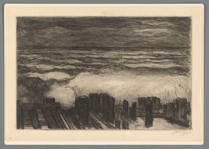 Mar com ondas altas de Carel Nicolaas Storm van 
