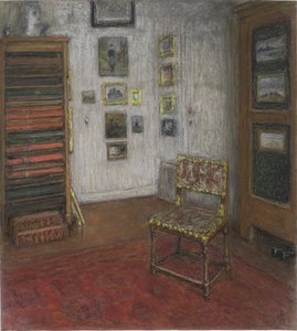 Canto do estúdio com cadeira e gabinete de arte, Haia, Nieuwe Schoolstraat 28
