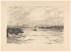 Rebocador no porto de Hamburgo de Carel Nicolaas Storm van 