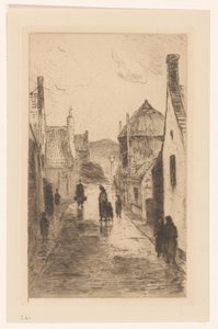 Vista de rua em Katwijk de Carel Nicolaas Storm van 