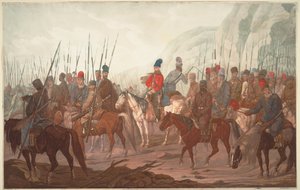 Marcha dos Cossacos Urais pela Boêmia em julho de 1799, 1800 de Carl Adolph Heinrich Hess
