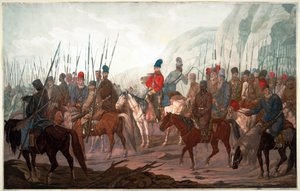 Marcha dos Cossacos Urais através da Boémia de Carl Adolph Heinrich Hess