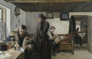 The Doctor Calls, c.1900 (óleo sobre tela) de Carl Aspelin