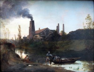 Alemão: "Walzwerk Neustadt-Eberswalde" ou "O trem de laminagem perto de Eberswalde" O trem de laminagem de Neustadt-Eberswalde de Carl Blechen