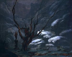 Desfiladeiro de montanha no inverno de Carl Blechen