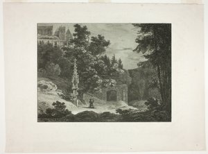 Peregrino no bosque de Carl Blechen