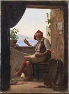 Um pescador de Sorrento, Itália