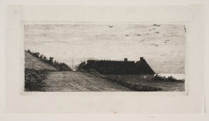 Casas junto à praia. Noite de Verão de Carl Bloch