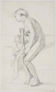 Estudos para a pintura do museu "Jairi datter" (kms835) de Carl Bloch