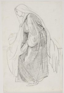 Estudos para a pintura do museu "Jairi datter" (kms835) de Carl Bloch