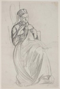 Costureira (esposa do artista) de Carl Bloch
