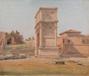 O Arco de Tito em Roma, 1839 (óleo sobre papel colocado sobre tela)